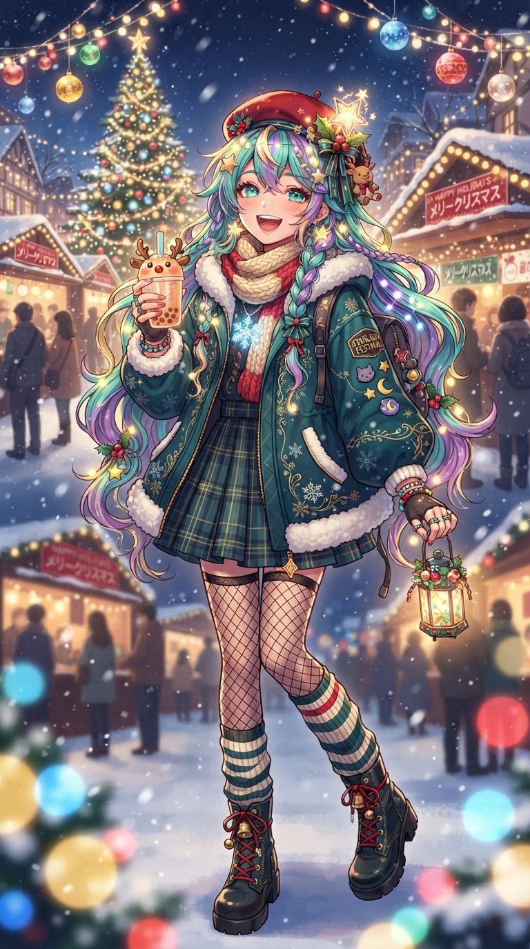 Cute Anime Girl Christmas Pfp